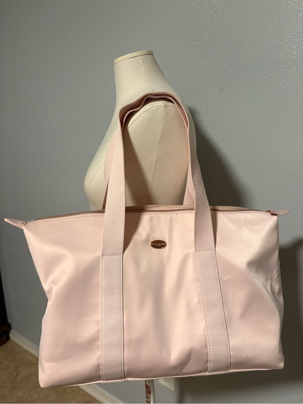 Coach Pale Pink Tote Bag with Top Zip